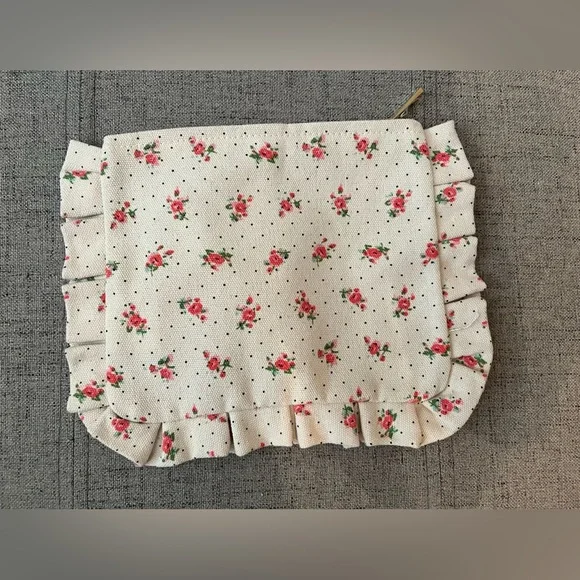 Sezane Floral Print Pouch w/Zipper NEW w/out Tags - Picture 3 of 5